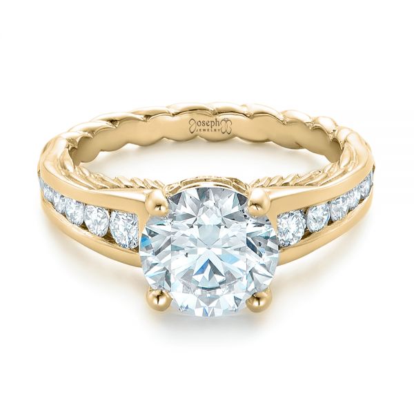 14k Yellow Gold 14k Yellow Gold Custom Diamond Engagement Ring - Flat View - 102218