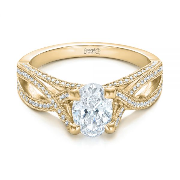 14k Yellow Gold 14k Yellow Gold Custom Diamond Engagement Ring - Flat View - 102239