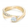 18k Yellow Gold 18k Yellow Gold Custom Diamond Engagement Ring - Flat View -  102277 - Thumbnail