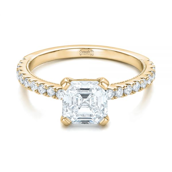 18k Yellow Gold 18k Yellow Gold Custom Diamond Engagement Ring - Flat View -  102289
