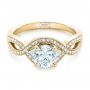 14k Yellow Gold 14k Yellow Gold Custom Diamond Engagement Ring - Flat View -  102354 - Thumbnail