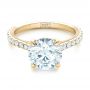 18k Yellow Gold 18k Yellow Gold Custom Diamond Engagement Ring - Flat View -  102402 - Thumbnail