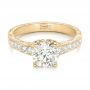 18k Yellow Gold 18k Yellow Gold Custom Diamond Engagement Ring - Flat View -  102462 - Thumbnail