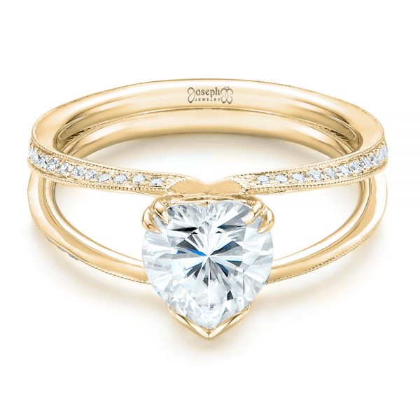14k Yellow Gold 14k Yellow Gold Custom Diamond Engagement Ring - Flat View - 102463
