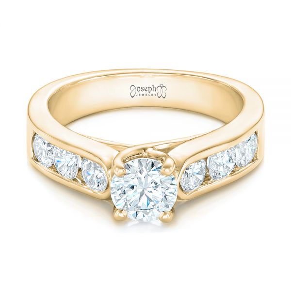 14k Yellow Gold 14k Yellow Gold Custom Diamond Engagement Ring - Flat View -  102470
