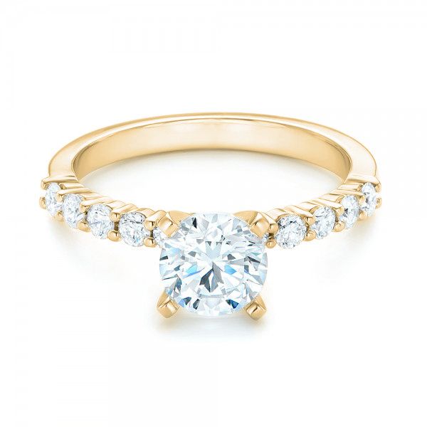 14k Yellow Gold 14k Yellow Gold Custom Diamond Engagement Ring - Flat View - 102582