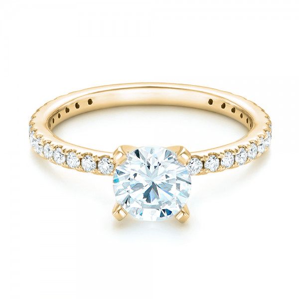 14k Yellow Gold 14k Yellow Gold Custom Diamond Engagement Ring - Flat View - 102586