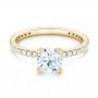 18k Yellow Gold 18k Yellow Gold Custom Diamond Engagement Ring - Flat View -  102586 - Thumbnail