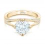 18k Yellow Gold 18k Yellow Gold Custom Diamond Engagement Ring - Flat View -  102601 - Thumbnail