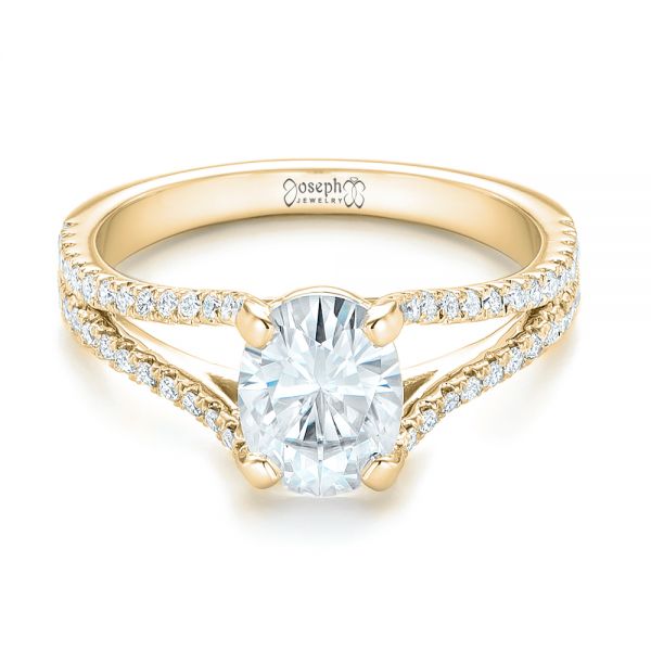 18k Yellow Gold 18k Yellow Gold Custom Diamond Engagement Ring - Flat View -  102604