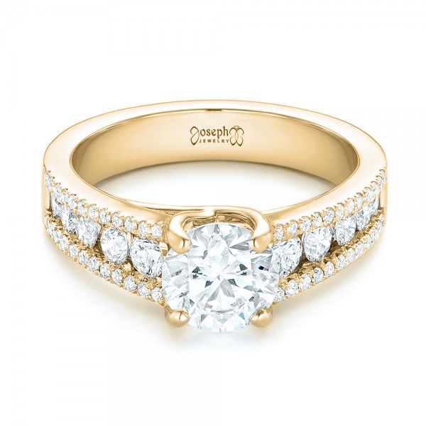 14k Yellow Gold 14k Yellow Gold Custom Diamond Engagement Ring - Flat View - 102886