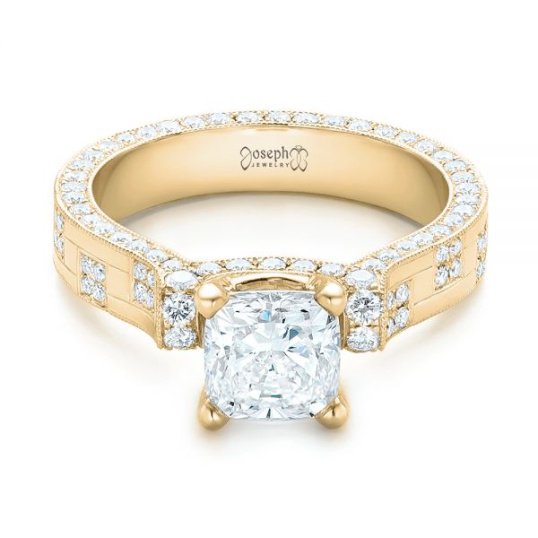 14k Yellow Gold 14k Yellow Gold Custom Diamond Engagement Ring - Flat View - 102895