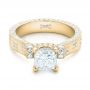 18k Yellow Gold 18k Yellow Gold Custom Diamond Engagement Ring - Flat View -  102895 - Thumbnail