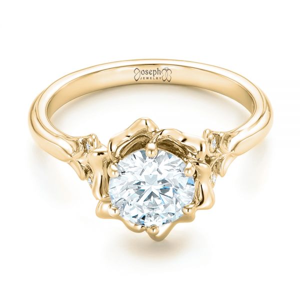 14k Yellow Gold 14k Yellow Gold Custom Diamond Engagement Ring - Flat View -  102896