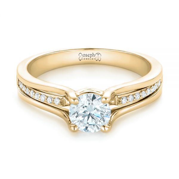 14k Yellow Gold 14k Yellow Gold Custom Diamond Engagement Ring - Flat View -  102903