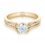 18k Yellow Gold 18k Yellow Gold Custom Diamond Engagement Ring - Flat View -  102903 - Thumbnail
