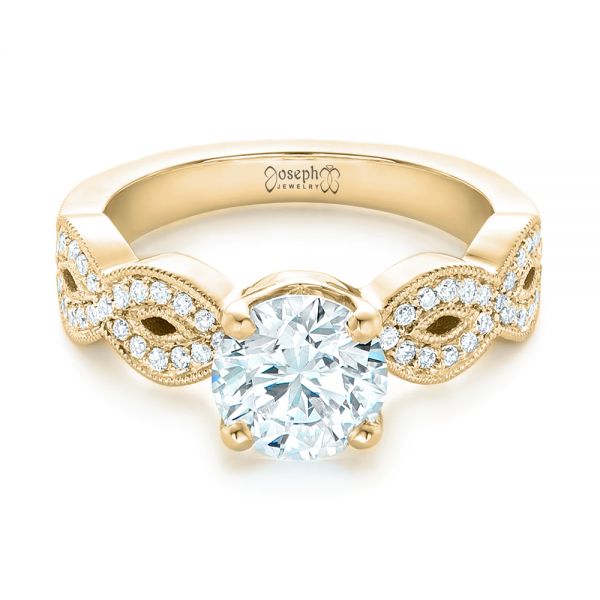 14k Yellow Gold 14k Yellow Gold Custom Diamond Engagement Ring - Flat View -  102905
