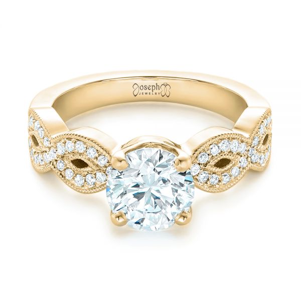 14k Yellow Gold 14k Yellow Gold Custom Diamond Engagement Ring - Flat View - 102905