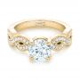 18k Yellow Gold 18k Yellow Gold Custom Diamond Engagement Ring - Flat View -  102905 - Thumbnail