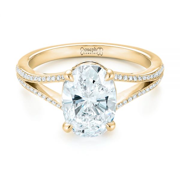 14k Yellow Gold 14k Yellow Gold Custom Diamond Engagement Ring - Flat View -  102946