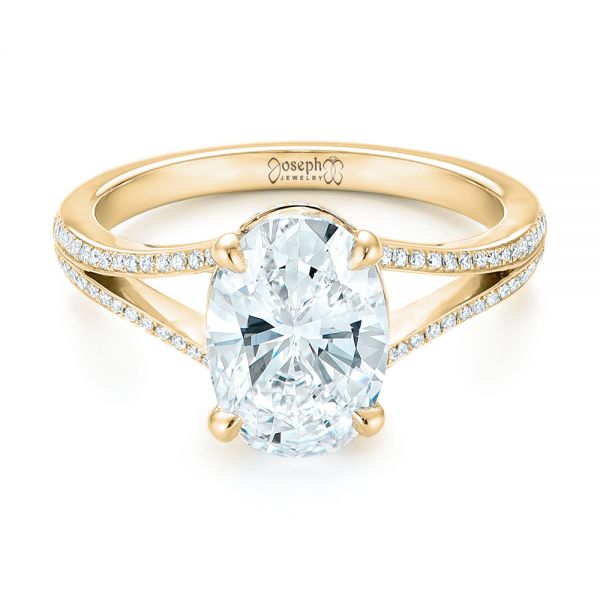 18k Yellow Gold 18k Yellow Gold Custom Diamond Engagement Ring - Flat View -  102946