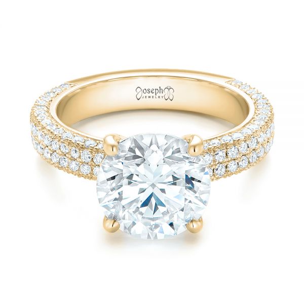 14k Yellow Gold 14k Yellow Gold Custom Diamond Engagement Ring - Flat View - 102971