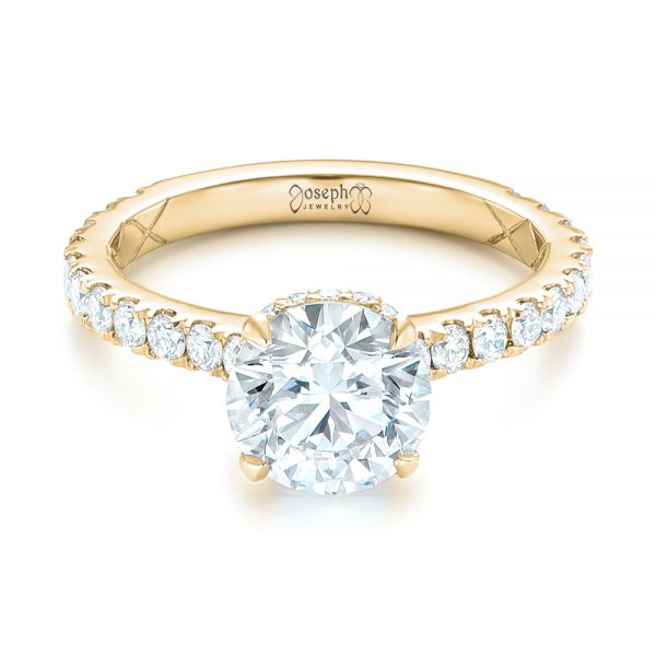 14k Yellow Gold 14k Yellow Gold Custom Diamond Engagement Ring - Flat View -  102995