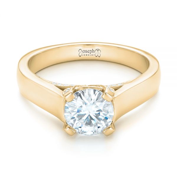 14k Yellow Gold 14k Yellow Gold Custom Diamond Engagement Ring - Flat View -  102996