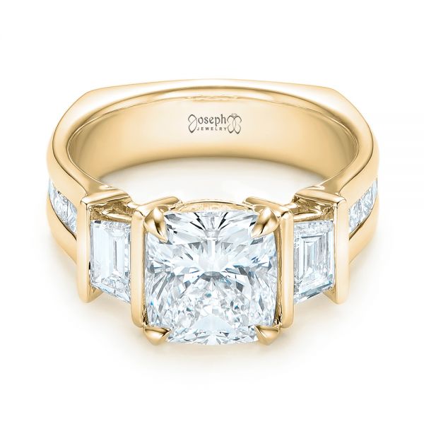 18k Yellow Gold 18k Yellow Gold Custom Diamond Engagement Ring - Flat View -  103017