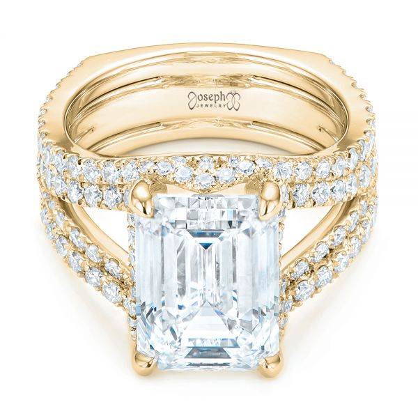 14k Yellow Gold 14k Yellow Gold Custom Diamond Engagement Ring - Flat View - 103138