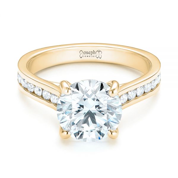 14k Yellow Gold 14k Yellow Gold Custom Diamond Engagement Ring - Flat View -  103150
