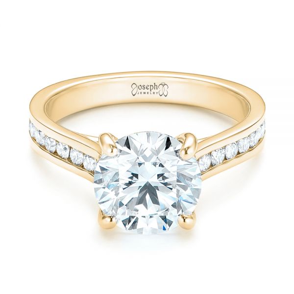 14k Yellow Gold 14k Yellow Gold Custom Diamond Engagement Ring - Flat View - 103150