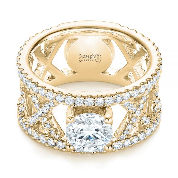 14k Yellow Gold 14k Yellow Gold Custom Diamond Engagement Ring - Flat View - 103215