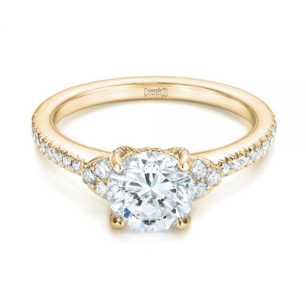 14k Yellow Gold 14k Yellow Gold Custom Diamond Engagement Ring - Flat View - 103219