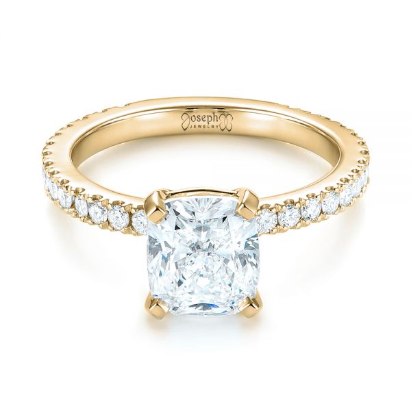 14k Yellow Gold 14k Yellow Gold Custom Diamond Engagement Ring - Flat View - 103222