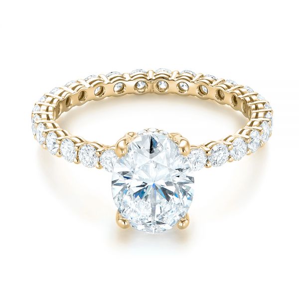 18k Yellow Gold 18k Yellow Gold Custom Diamond Engagement Ring - Flat View -  103355