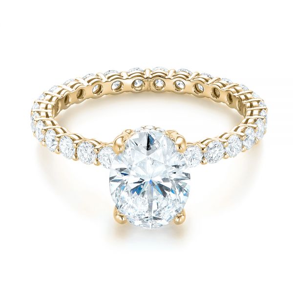 18k Yellow Gold 18k Yellow Gold Custom Diamond Engagement Ring - Flat View - 103355