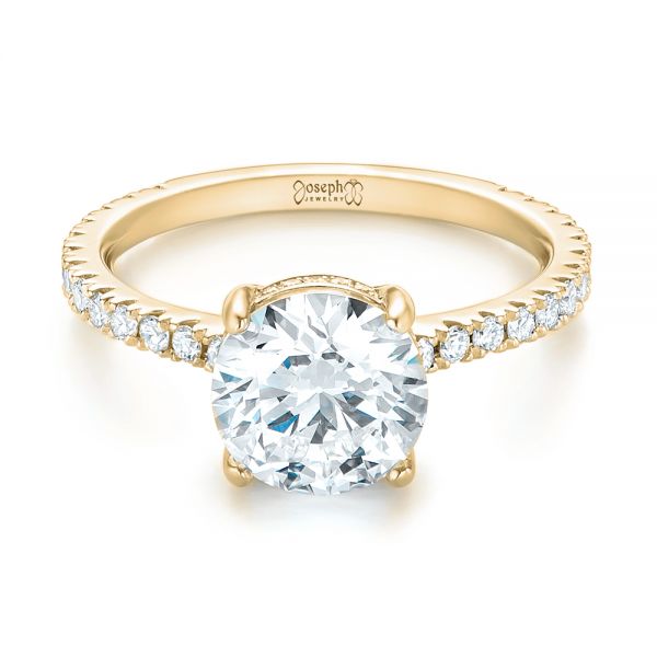 14k Yellow Gold 14k Yellow Gold Custom Diamond Engagement Ring - Flat View -  103369