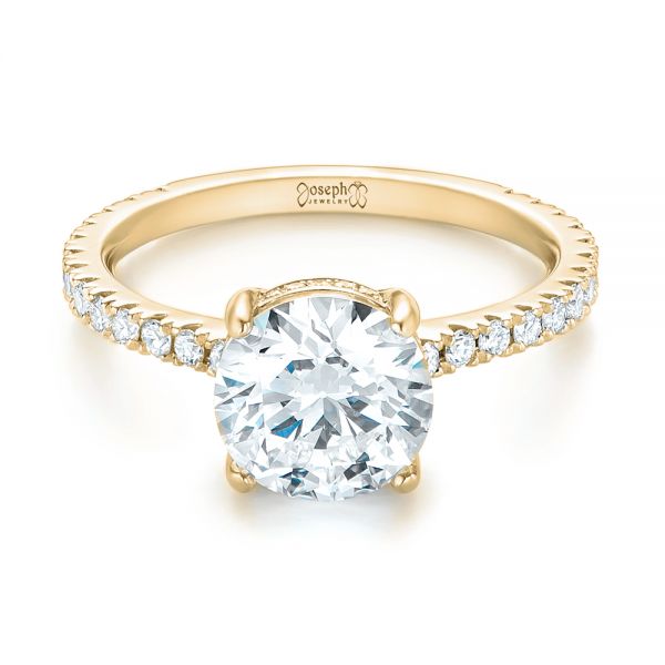 14k Yellow Gold 14k Yellow Gold Custom Diamond Engagement Ring - Flat View - 103369