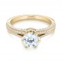 18k Yellow Gold 18k Yellow Gold Custom Diamond Engagement Ring - Flat View -  103428 - Thumbnail