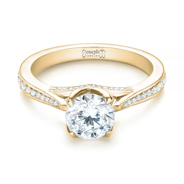 14k Yellow Gold 14k Yellow Gold Custom Diamond Engagement Ring - Flat View - 103464