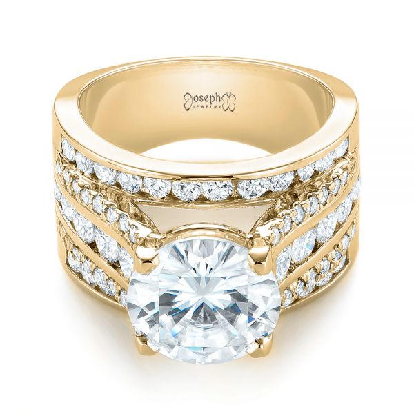 18k Yellow Gold 18k Yellow Gold Custom Diamond Engagement Ring - Flat View -  103487