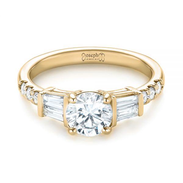 18k Yellow Gold 18k Yellow Gold Custom Diamond Engagement Ring - Flat View -  103521