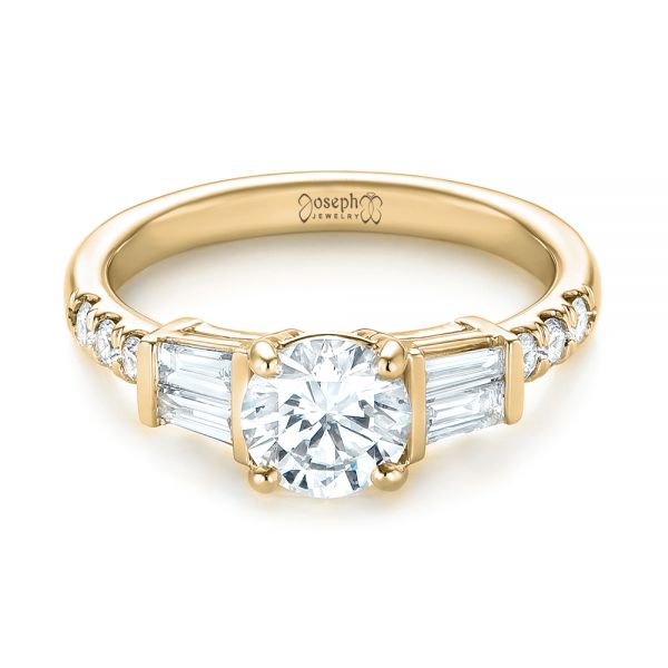 14k Yellow Gold 14k Yellow Gold Custom Diamond Engagement Ring - Flat View -  103521