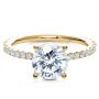 18k Yellow Gold 18k Yellow Gold Custom Diamond Engagement Ring - Flat View -  1104 - Thumbnail