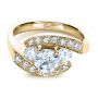 18k Yellow Gold 18k Yellow Gold Custom Diamond Engagement Ring - Flat View -  1302 - Thumbnail