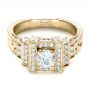 18k Yellow Gold 18k Yellow Gold Custom Diamond Engagement Ring - Flat View -  1346 - Thumbnail