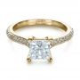 14k Yellow Gold 14k Yellow Gold Custom Diamond Engagement Ring - Flat View -  1402 - Thumbnail