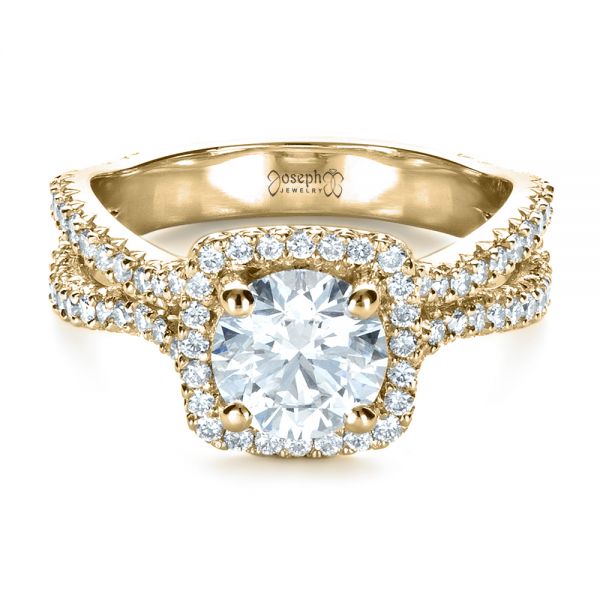 14k Yellow Gold 14k Yellow Gold Custom Diamond Engagement Ring - Flat View -  1407