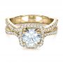 18k Yellow Gold 18k Yellow Gold Custom Diamond Engagement Ring - Flat View -  1407 - Thumbnail